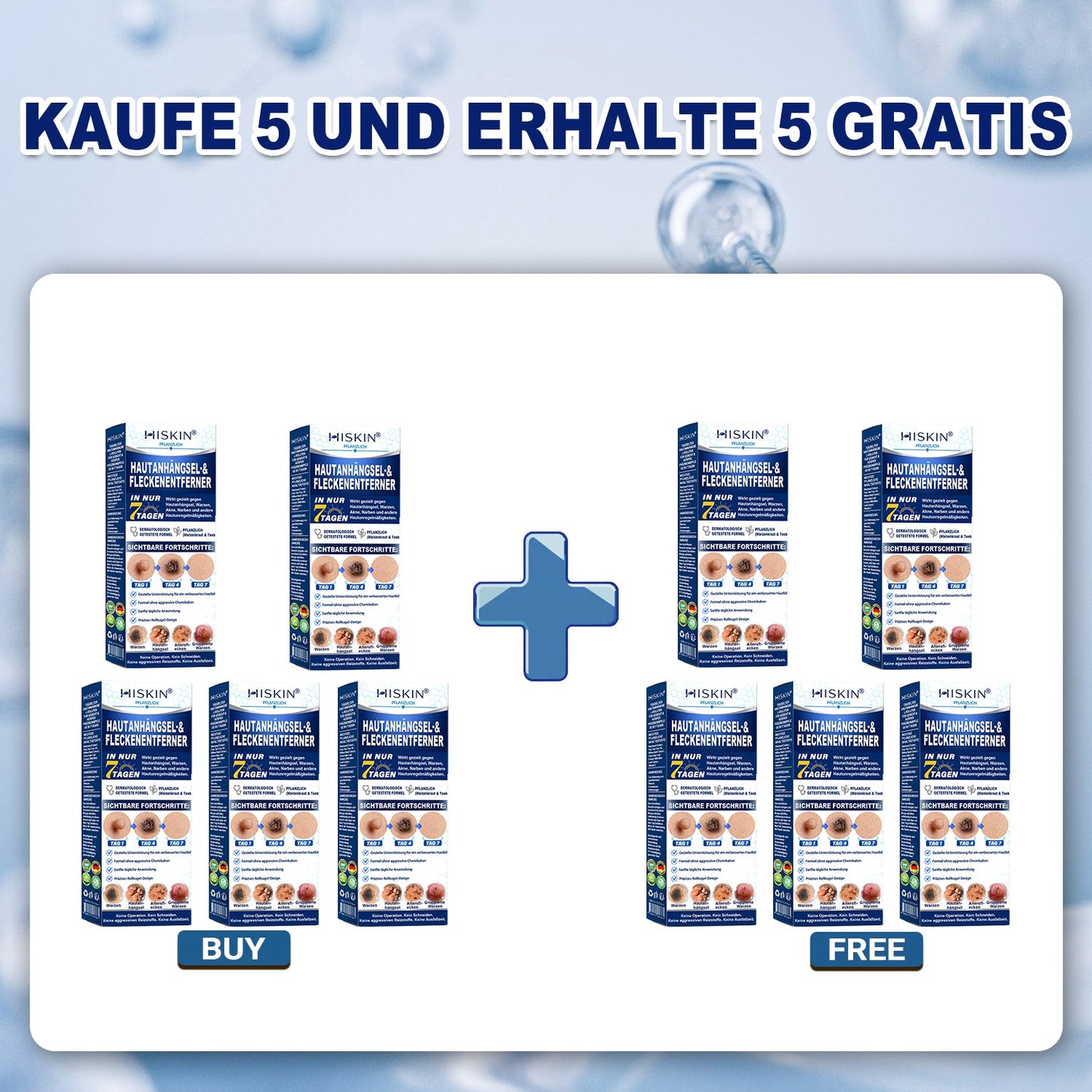 HISKIN® 🧑⚕️ 7-Tage- Hautanhängsel- & Fleckenentferner – Fortschrittlicher Roll-on-Stift zur schmerzfreien und narbenfreien Entfernung von Hautunreinheiten