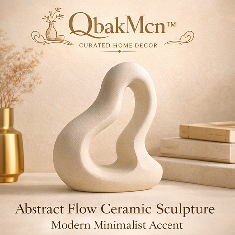 QbakMcn™ Abstract Flow Ceramic Sculpture – Modern Minimalist Home Decor Accent