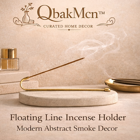 QbakMcn™ Floating Line Incense Holder – Modern Abstract Smoke Decor