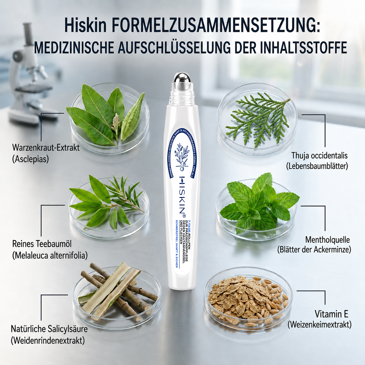 HISKIN® 🧑‍⚕️ 7-Tage- Hautanhängsel- & Fleckenentferner – Fortschrittlicher Roll-on-Stift zur schmerzfreien und narbenfreien Entfernung von Hautunreinheiten